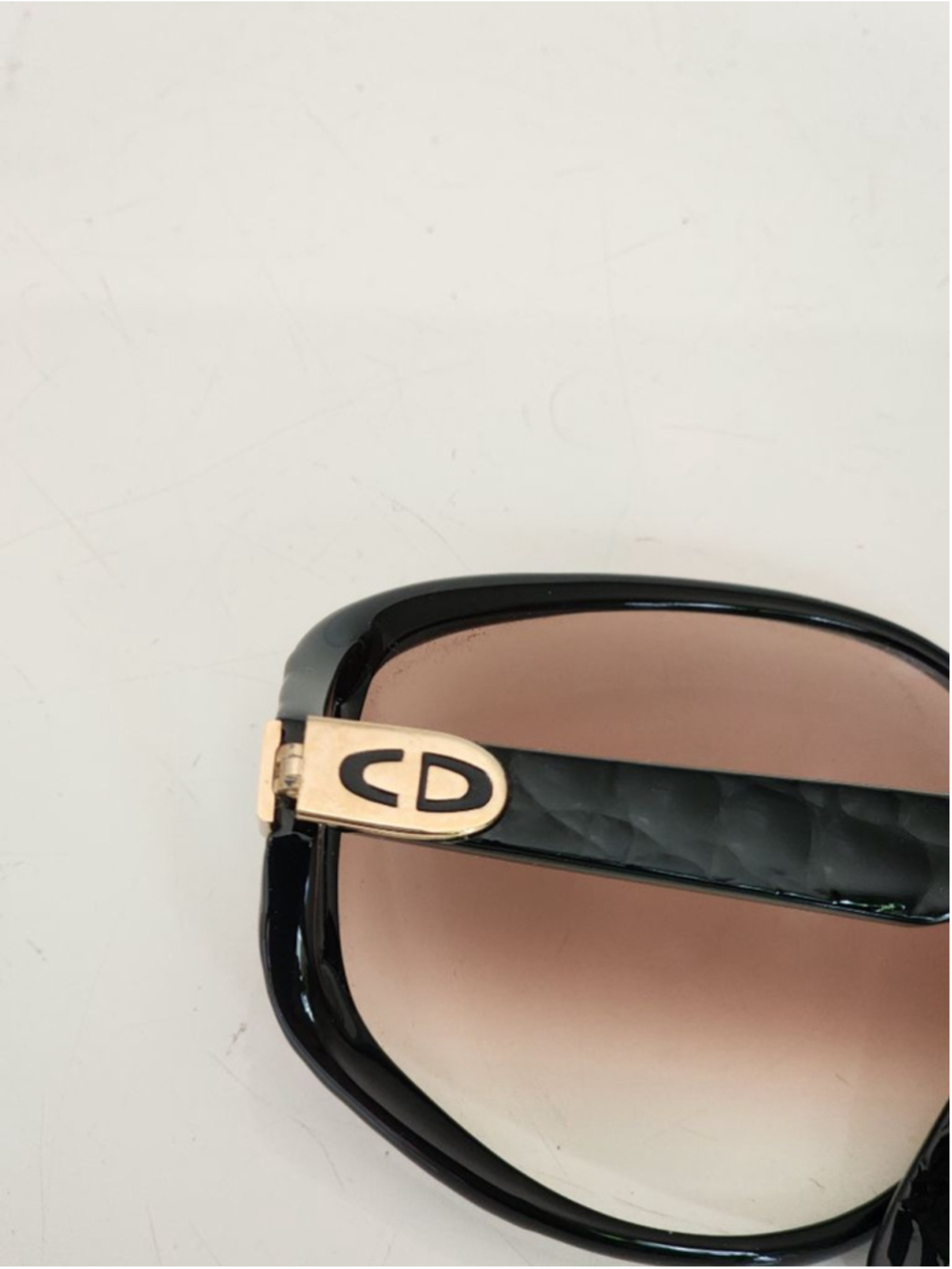 CHRISTIAN DIOR NWT 2320 Vintage Black & Gold Oversized Gradient Sunglasses 64 mm - Picture 10 of 13